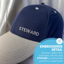 Load image into Gallery viewer, Steward Adjustable Navy Blue Baseball Cap, classic unisex cotton hat for casual, sports &amp; outdoor wear

