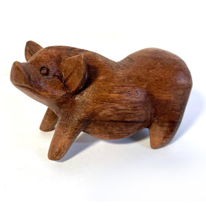 WOODEN HAND CARVED PIG ORNAMENT| Ethically produced by local craftsmen | Chinese Year of the PIG | Farm Animals | Ornaments | Animal Ornaments | Animal Lovers