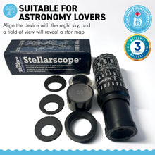 Load image into Gallery viewer, Stellarscope | Starter telescope | STELLARSCOPE STAR FINDER | Constellation finder | Monocular telescope | 7.5 inches long with 1.5 inches viewing map
