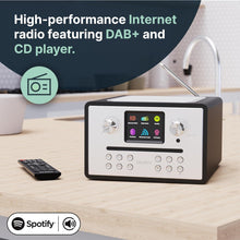 Load image into Gallery viewer, CD Player, Internet Radio with DAB Plus and FM | Bluetooth Smart DAB Radio with Spotify, Podcasts, 40+ Presets and Universal Plug &amp; Play | Majority Homerton 2 CD Players for Home | Black
