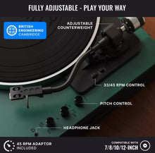 Load image into Gallery viewer, The Majority Folio Bluetooth Record Player – Racing Green, Refurbished
