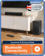 Load image into Gallery viewer, Oakcastle SB40 Xtra 2.1 Soundbar with Wired Subwoofer – 90W, HDMI ARC, Bluetooth 5.4
