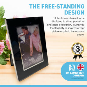 BLACK ALUMINIUM GLASS PHOTO FRAME | 15cm x 20cm | 6 Inches x 8 Inches | Picture Frame | High Quality Contemporary style | Showcase your photos and pictures.