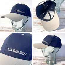 Load image into Gallery viewer, Cabin Boy Adjustable Navy Blue Baseball Cap, classic unisex cotton hat for casual, sports &amp; outdoor wear
