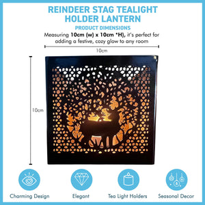 Festive Christmas Stag Tea Light Holder, Perfect Holiday Decor for Warm Ambiance & Cozy Gatherings