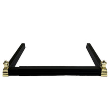 Load image into Gallery viewer, 𝗔𝗗𝗝𝗨𝗦𝗧𝗔𝗕𝗟𝗘 𝗕𝗟𝗔𝗖𝗞 𝗙𝗜𝗥𝗘 𝗙𝗘𝗡𝗗𝗘𝗥 𝗪𝗜𝗧𝗛 𝗣𝗢𝗟𝗜𝗦𝗛𝗘𝗗 𝗙𝗜𝗡𝗜𝗔𝗟𝗦 (𝟭𝟰𝟱𝗰𝗺 𝗠𝗮𝘅 𝗟𝗲𝗻𝗴𝘁𝗵) | Self Assembly | Fireplace Hearth Guard | Protective Barrier to prevent Ash &amp; Spark damage
