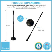 Load image into Gallery viewer, Heavy Duty Black Steel Log Tongs &amp; Cast Iron Poker Fireplace Tool Set – Premium Fire Pit and Wood Stove Accessories for Safe, Easy and Stylish Fire Management
