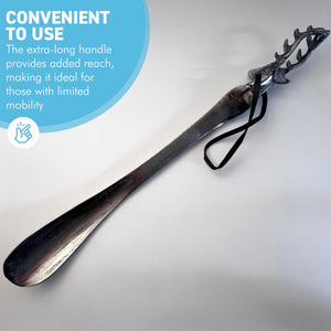Long-Handled Aluminum Stag Head Shoe Horn, durable and easy to use shoehorn for effortless footwear access