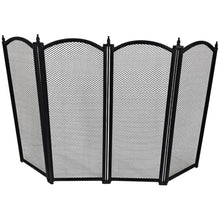 Load image into Gallery viewer, 𝗖𝗔𝗦𝗧 𝗜𝗥𝗢𝗡 𝟰-𝗣𝗔𝗡𝗘𝗟 𝗙𝗢𝗟𝗗𝗜𝗡𝗚 𝗠𝗘𝗦𝗛 𝗙𝗜𝗥𝗘 𝗚𝗨𝗔𝗥𝗗 𝟴𝟱𝘅𝟱𝟯𝗰𝗺 | Durable | Rust-Resistant | Fireplace Screen for Open Fire | Fire Safety | Hearth Protection
