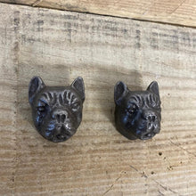 Load image into Gallery viewer, Two Cast Iron Bulldog Design Antique Style Retro Drawer Knobs
