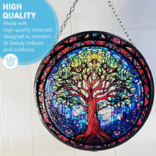 Load image into Gallery viewer, 6-Inch Tree of Life Stained Glass Suncatcher | Elegant Window Decoration
