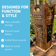 Load image into Gallery viewer, Classic Art Deco Wooden Umbrella Stand,  Stylish Hallway Furniture, Brolly Holder, Elegant Home Accessories
