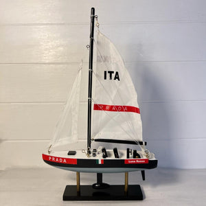 LUNA ROSA AMERICAS CUP MODEL YACHT | Sailing | Yacht | Boats | Models | Sailing Nautical Gift | Sailing Ornaments | Yacht on Stand | 33cm (H) x 21cm (L) x 4cm (W)