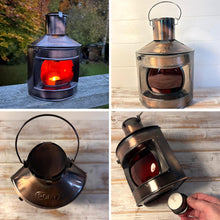 Load image into Gallery viewer, Vintage Style 20cm 𝗠𝗘𝗧𝗔𝗟 𝗣𝗢𝗥𝗧 𝗟𝗔𝗡𝗧𝗘𝗥𝗡 – 𝗡𝗔𝗨𝗧𝗜𝗖𝗔𝗟 𝗧𝗘𝗔 𝗟𝗜𝗚𝗛𝗧 𝗛𝗢𝗟𝗗𝗘𝗥 Maritime Gift
