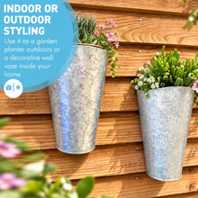 Load image into Gallery viewer, The Country Wall Planters – A Set of Two Vintage Style Galvanised Metal Hanging Baskets
