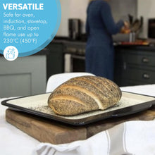 Load image into Gallery viewer, Dual Tone ENAMEL BAKING DISH 37cm – OVEN &amp; ROASTING TRAY with Handles, Dishwasher Safe
