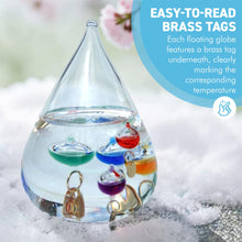 Load image into Gallery viewer, Stunning Teardrop Galileo Thermometer – A Timeless Blend of Science &amp; Style
