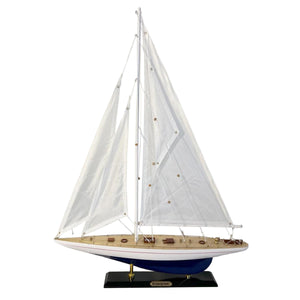 J Class Wooden ENTERPRISE MODEL YACHT | Richly Detailed Enterprise Model | Yacht Ornaments | Sailing Yacht on a Display Stand | Sailing | Boats