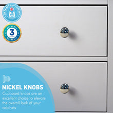 Load image into Gallery viewer, Cherema Nickel Knob | Set of 4 door knobs | Nickel cupboard knobs | Cabinet hardware | Antique nickel cupboard handles | Cupboard door handles | 30mm
