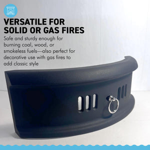 Matt Black Cast Iron Fireplace Fret for 18 inch (45cm) Grate, Solid Fuel & Gas Fire Compatible