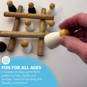 Handcrafted Wooden 3D Tic Tac Toe Game – Classic Family Board Game | Unique Gift for All Ages