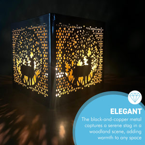 Festive Christmas Stag Tea Light Holder, Perfect Holiday Decor for Warm Ambiance & Cozy Gatherings