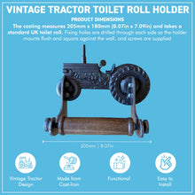 Load image into Gallery viewer, The Vintage Tractor Toilet Roll Holder – Solid Cast Iron with a Farmyard Heart
