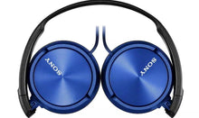 Load image into Gallery viewer, Sony Blue ZX310 On-Ear Headphones | metallic earcups, coloured grooved cables and comfortable padded ear pieces | 1.2 m cord length
