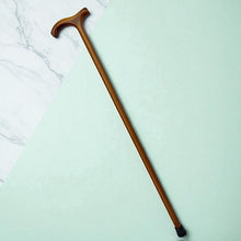 Load image into Gallery viewer, Varnished Tawny Wood Classic Derby Walking Stick
