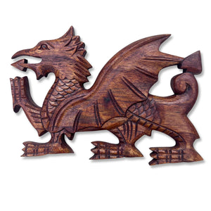 Walking Dragon Wooden Plaque, Wooden Mythical Flying Dragon Ornament