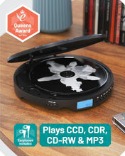 Load image into Gallery viewer, Refurbished Personal CD Player | Portable Walkman with Included In-Line Control Earphones | 7 Hour Battery Playtime, In-Car AUX Compatibility | Bass Boost, Hold Lock and Anti-Skip Function | OAKCASTLE CD10

