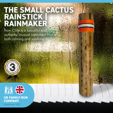 Load image into Gallery viewer, SMALL CHILLEAN CACTUS RAINSTICK | Rainmaker | 25 cm Long | 10 inches Long  | Cactus Rainmaker| Percussion Music | Rain Sound | Tropical Rainforest |Calm Relaxing Sounds |Meditation| Baby Calming | Shaker | Maracas
