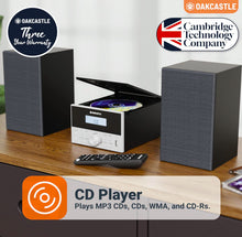 Load image into Gallery viewer, 5.2 Bluetooth CD Player with Speakers 20W Compact HiFi System Oakcastle HiFi150
