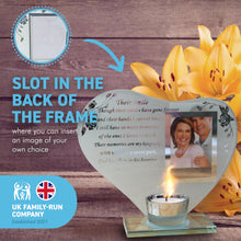 Load image into Gallery viewer, Their Smile - Inspirational poem, candle and photo holder glass memorial plaque
