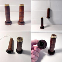Load image into Gallery viewer, SET OF TWO ANTIQUE BOBBIN LIGHT PULLS,  upcycled from genuine antique bobbins, vintage bathroom ceiling light switch &amp; pull cord, unique piece of history for your bathroom
