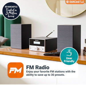 5.2 Bluetooth CD Player with Speakers 20W Compact HiFi System Oakcastle HiFi150
