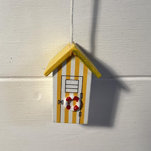 Yellow beach hut light pull | Nautical Theme Wooden Neach Hut Cord Pull Light Pulls