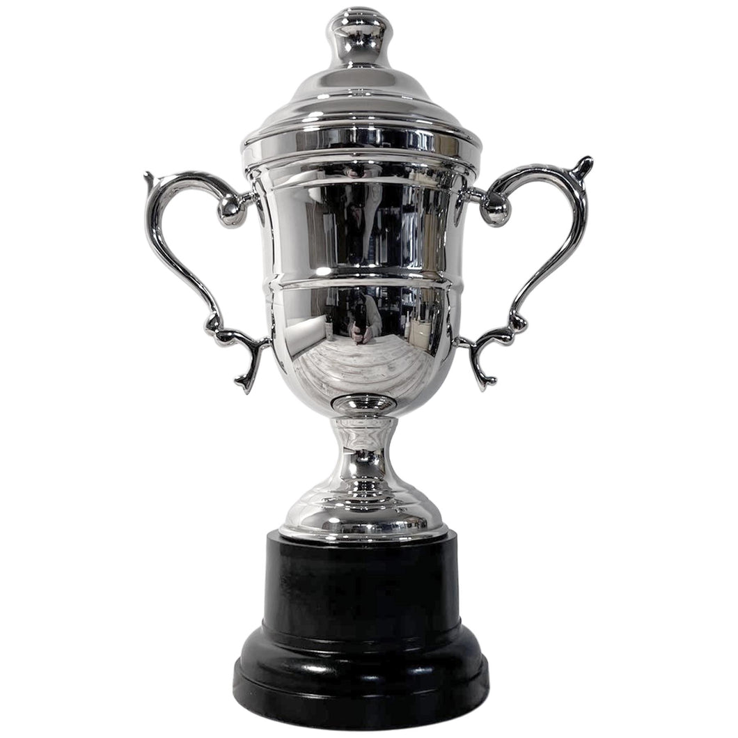 Elegant 26cm Silver Trophy Cup with lid- Ideal Award for achievements & celebrations