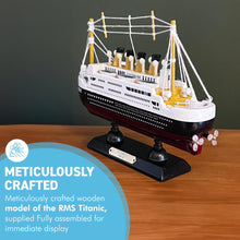Load image into Gallery viewer, Exquisite Detailed Wooden Model of the Titanic,  Stunning Replica of the Iconic Ocean Liner
