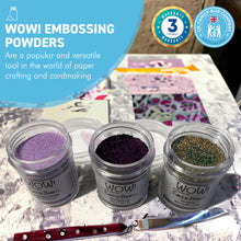 Load image into Gallery viewer, 3 x Wow! Embossing Powders 15ml | LAVENDER FIELDS, BLACKBERRY AND VERDANT regular| Free your creativity and give your embossing sparkle
