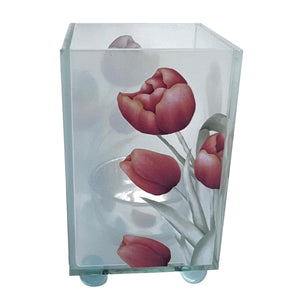 Elegant Red Tulip Glass Votive Candle Holder – Perfect for Home Decor & Gifts