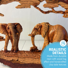 Load image into Gallery viewer, 𝗘𝗟𝗘𝗣𝗛𝗔𝗡𝗧 𝗢𝗥𝗡𝗔𝗠𝗘𝗡𝗧 – Resin Wood Effect Figurine, Wildlife Decor, Rustic Home Centrepiece, Collectible Gift for Living Room, Office, or Shelf
