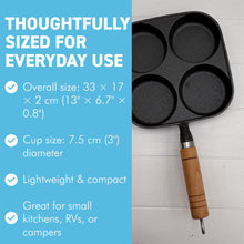 Load image into Gallery viewer, 4-Cup Burger Cast Iron Pan – 𝗦𝗞𝗜𝗟𝗟𝗘𝗧 𝗕𝗥𝗘𝗔𝗞𝗙𝗔𝗦𝗧 𝗣𝗔𝗡 for Eggs, Pancakes &amp; Crepes, Versatile Frying Pan for All Heat Sources
