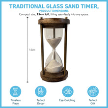 Load image into Gallery viewer, Vintage Glass Sand Timer in Wooden Stand | Vintage Egg Timer
