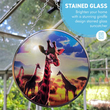 Load image into Gallery viewer, 6-Inch Giraffe Design Stained Glass Suncatcher - Handcrafted Decorative Sun Catcher for Windows
