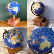 Load image into Gallery viewer, 20cm Globe with Wooden Base &amp; Drawer - Rotating Vintage World Globe, Educational Geographic Desktop Accessory
