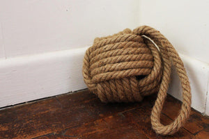 Heavy weight rustic natural rope Ball Weighted Door Stopper