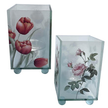 Load image into Gallery viewer, Set of 2 Floral Glass Votive Candle Holders – Decorative Accent for Warm Ambiance, Ideal for Home Decor, Gifts &amp; Special Occasions
