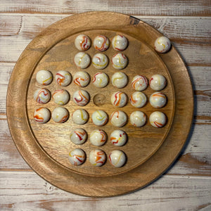 30cm Mango Board Solitaire with Gelato 25mm Marbles