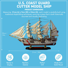 Load image into Gallery viewer, U.S. Coast Guard Cutter Model Ship – Handcrafted Wooden Replica – Detailed Nautical Decor – Fully Assembled Collectable Display
